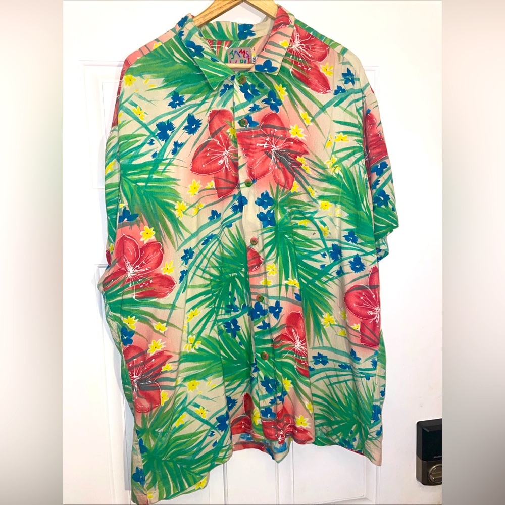 JAMS WORLD WATERCOLOR FLORAL S/S SHIRT Rayon Hawaiian sz XXL Shirt Loud